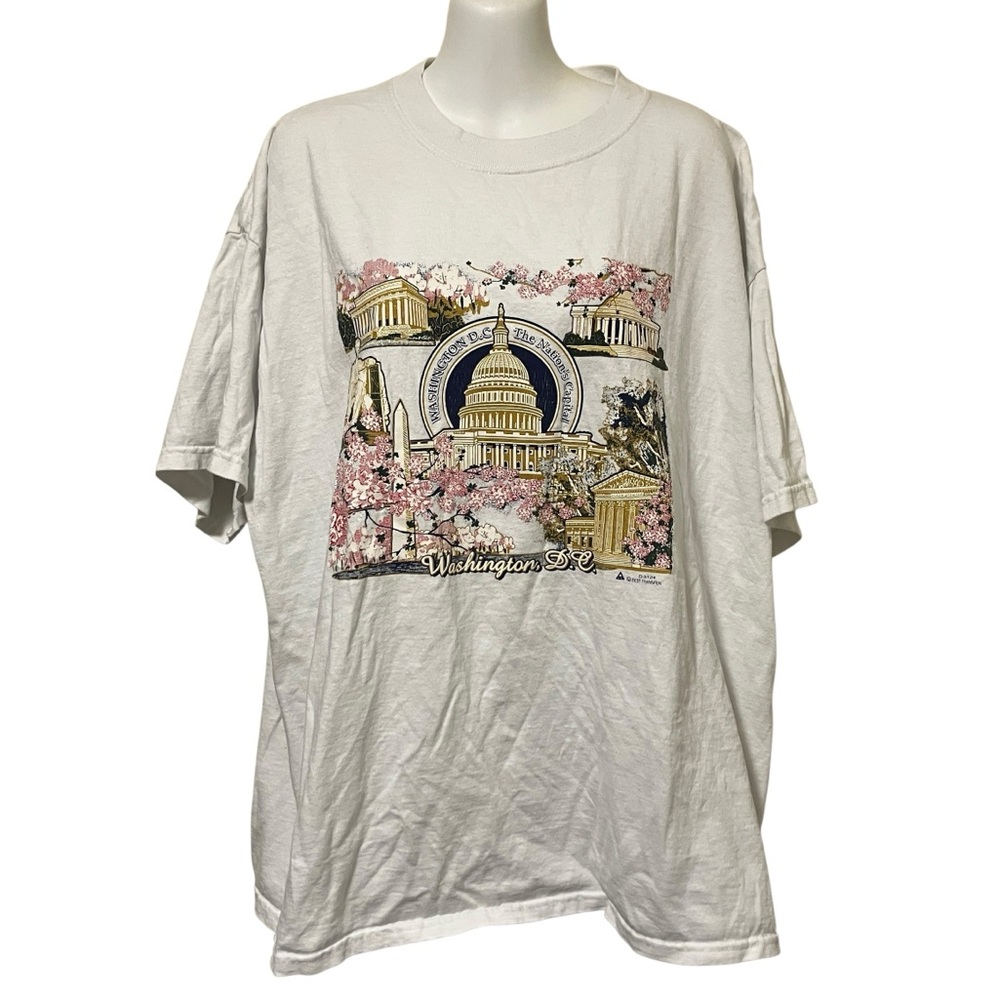 Vintage Y2K Washington DC Nations Capital Cherry Blossoms Delta Tee